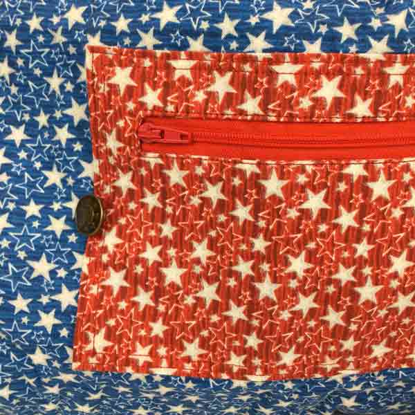 Eco Friendly FoldUp Market Bag-Red White Blue Star - Image 4